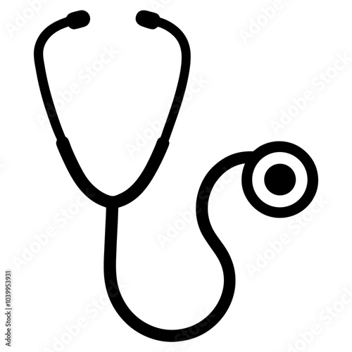 medical stethoscope silhouette vector