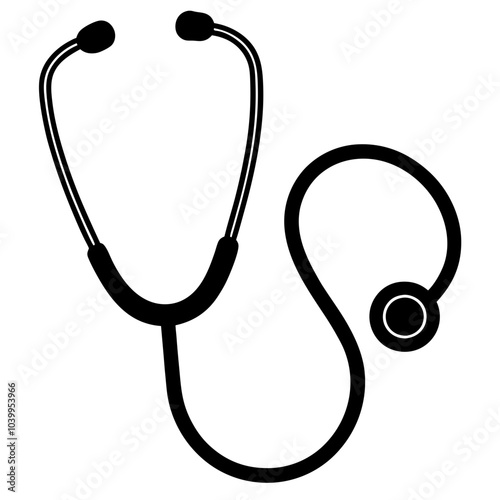 medical stethoscope silhouette vector