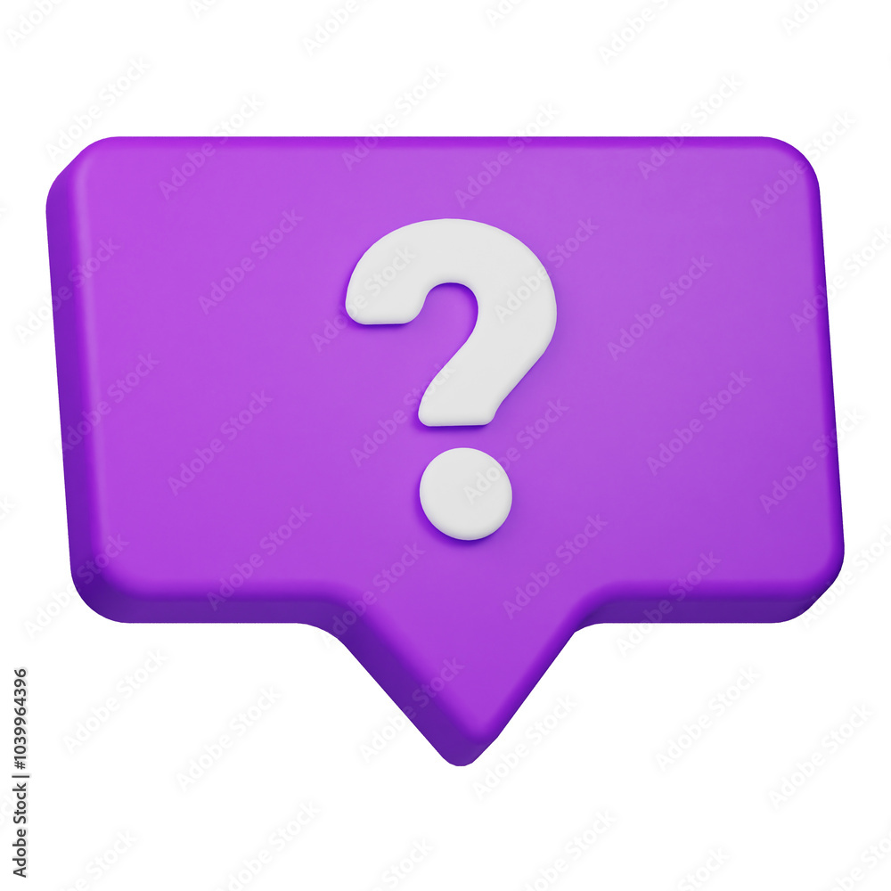 question chat 3d icon isolated on the white background question chat 3d icon isolated on the white background
