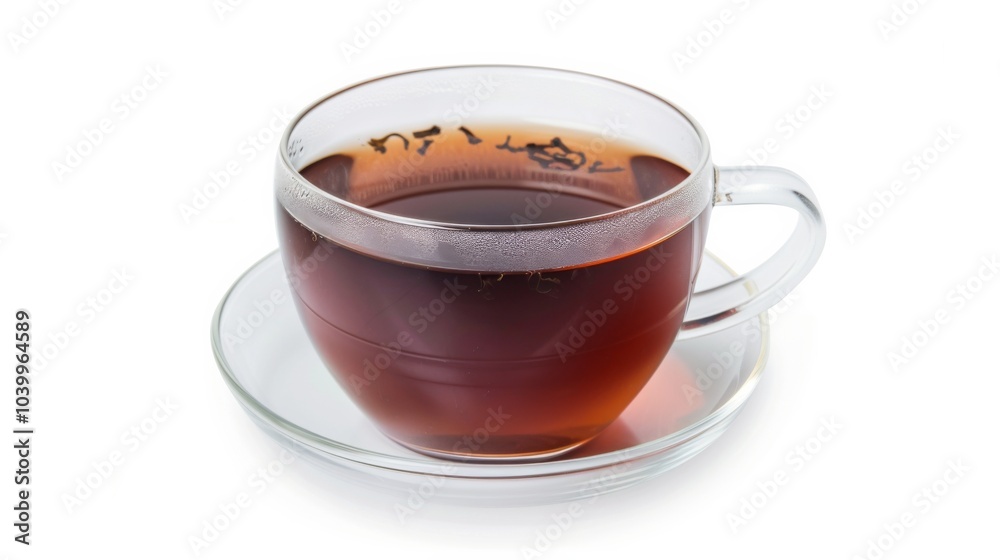 Cup of tea is sitting on a saucer Cup of tea is sitting on a saucer