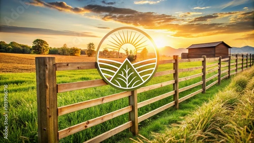 Farm Fence Line Art Logo Design for Branding and Marketing Purposes photo