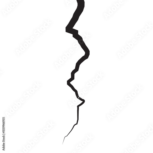 Surface cracked ground. Sketch crack texture. Split terrain after earthquake. Vector illustration EPS 10/AI