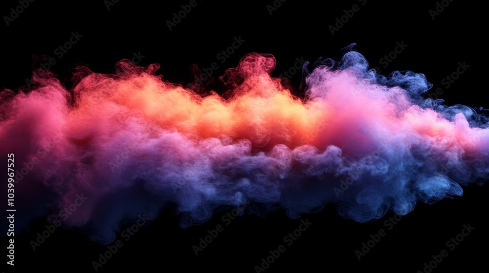 Abstract stormy cloud glowing pink and blue with bright neon light. Abstract stormy cloud glowing pink and blue with bright neon light.