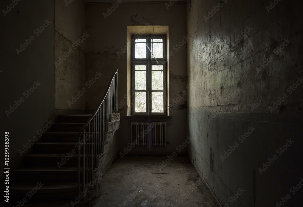 Old Room with Peeling Paint and Natural Light Old Room with Peeling Paint and Natural Light
