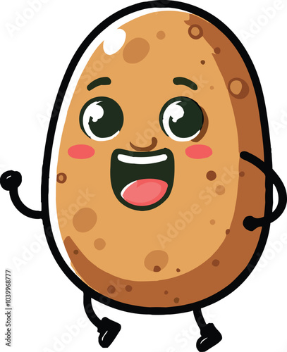 Funny character potato vector illustration shilloutee 