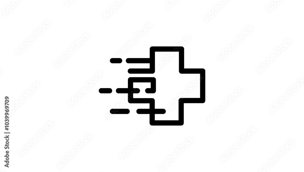 Fototapeta premium fast medical help, black isolated silhouette