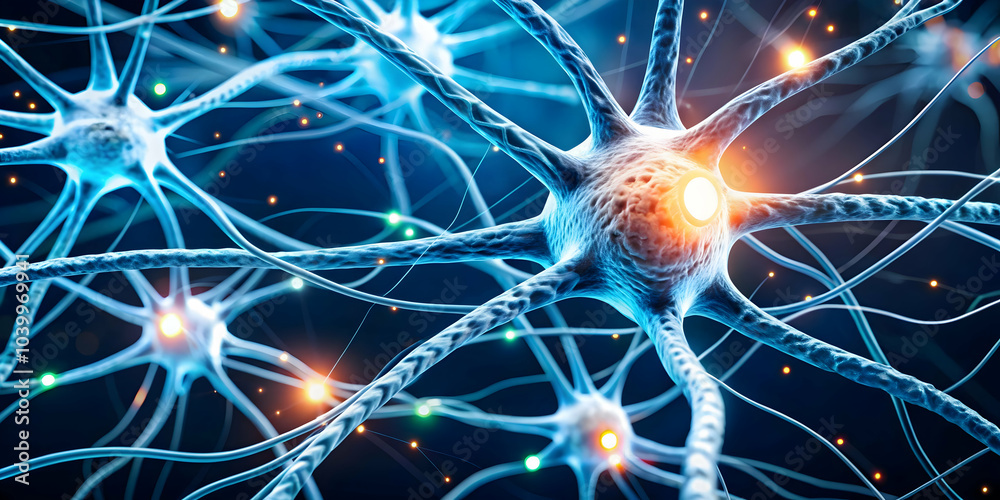 Close Up of Human Neurons Connecting with Digital Nodes Macro Image Illustrating Merging Biological Technological Networks Ample Copy Space Photo Stock Concept Close Up of Human Neurons Connecting with Digital Nodes Macro Image Illustrating Merging Biological Technological Networks Ample Copy Space Photo Stock Concept