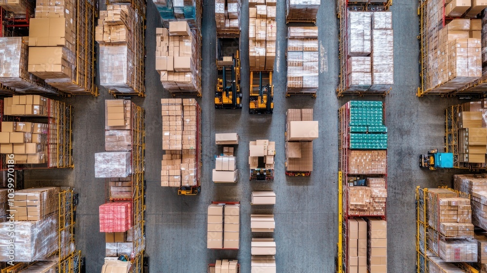Aerial View of Organized Warehouse Storage Layout Aerial View of Organized Warehouse Storage Layout