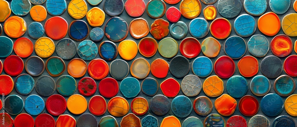 Colorful Polka Dot Pattern in Vibrant Shades and Textures Colorful Polka Dot Pattern in Vibrant Shades and Textures