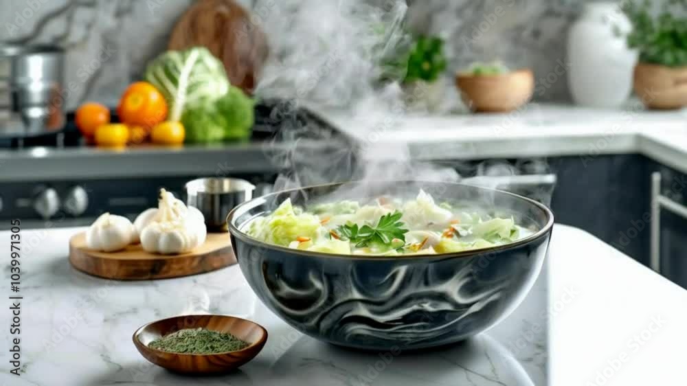 Cabbage Soup: A popular choice for dieters, it's full of cabbage, carrots, and celery in a flavorful broth. Cabbage Soup: A popular choice for dieters, it's full of cabbage, carrots, and celery in a flavorful broth.