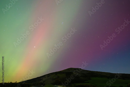 Northern Lights over Cumbrian Fell