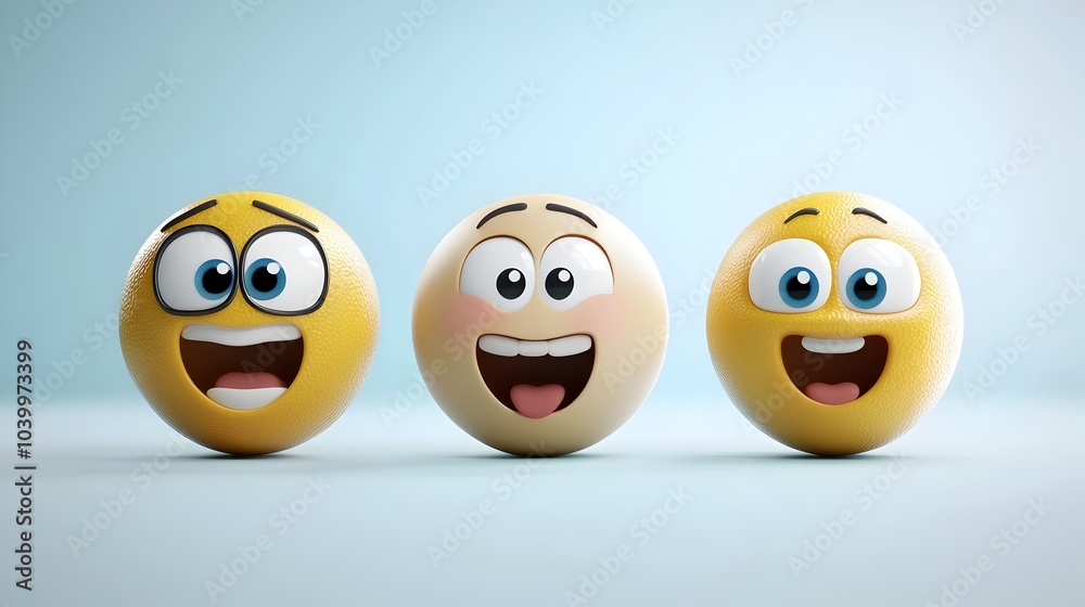 Dynamic 3D Emoji Icon Set for Expressive Visual Communication Clean modern aesthetic 3D representing a variety of symbols pictograms and icons for digital interfaces social media and visual language Dynamic 3D Emoji Icon Set for Expressive Visual Communication Clean modern aesthetic 3D representing a variety of symbols pictograms and icons for digital interfaces social media and visual language