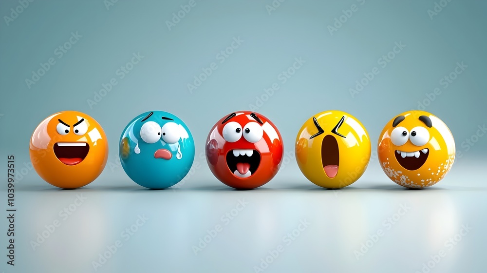 Vibrant and colorful glossy emoji icons with a modern 3D style and dynamic visual impact These digital design elements feature a sleek Vibrant and colorful glossy emoji icons with a modern 3D style and dynamic visual impact These digital design elements feature a sleek
