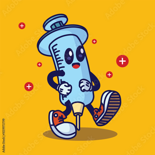 Kawai vector injection icon mascot