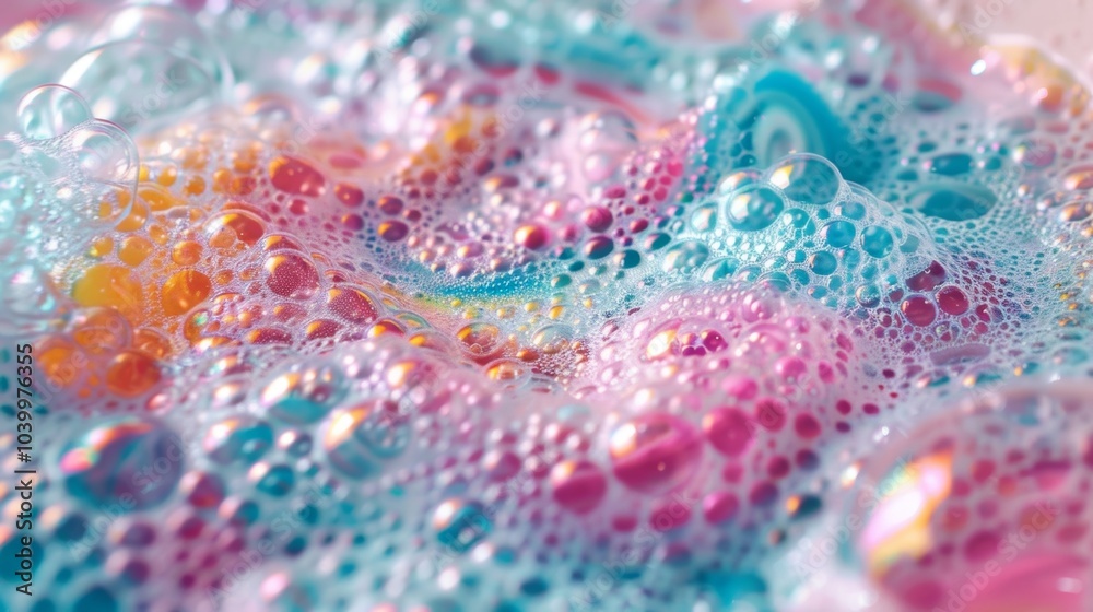 A playful dip into a tub filled with vibrant bubbles swirling like quantum foam particles. A playful dip into a tub filled with vibrant bubbles swirling like quantum foam particles.