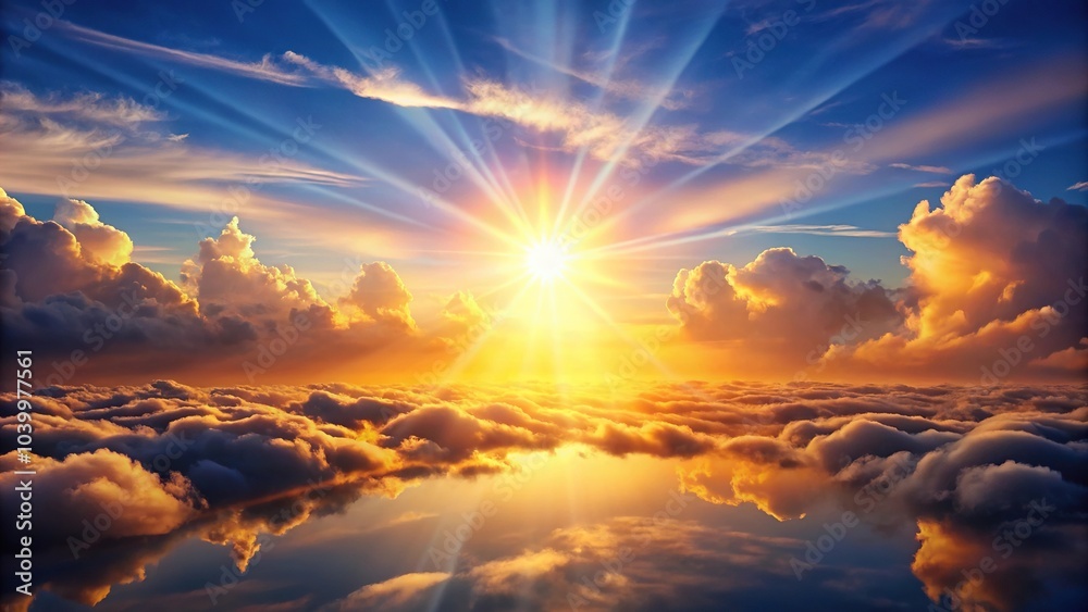 Clouds reflecting sun rays in the sky Clouds reflecting sun rays in the sky