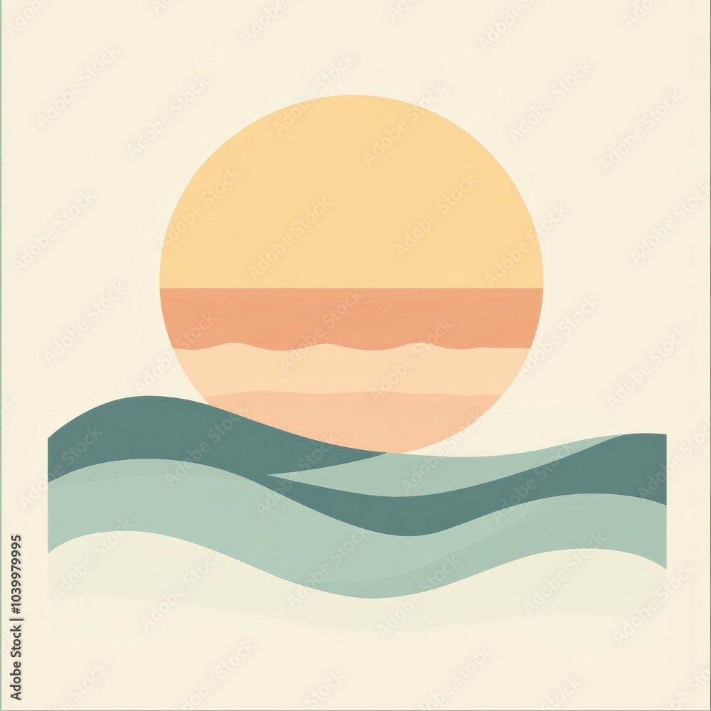 A serene sunrise illuminating calm waves, evoking a sense of tranquility and the joy of beach getaways. Generative AI A serene sunrise illuminating calm waves, evoking a sense of tranquility and the joy of beach getaways. Generative AI
