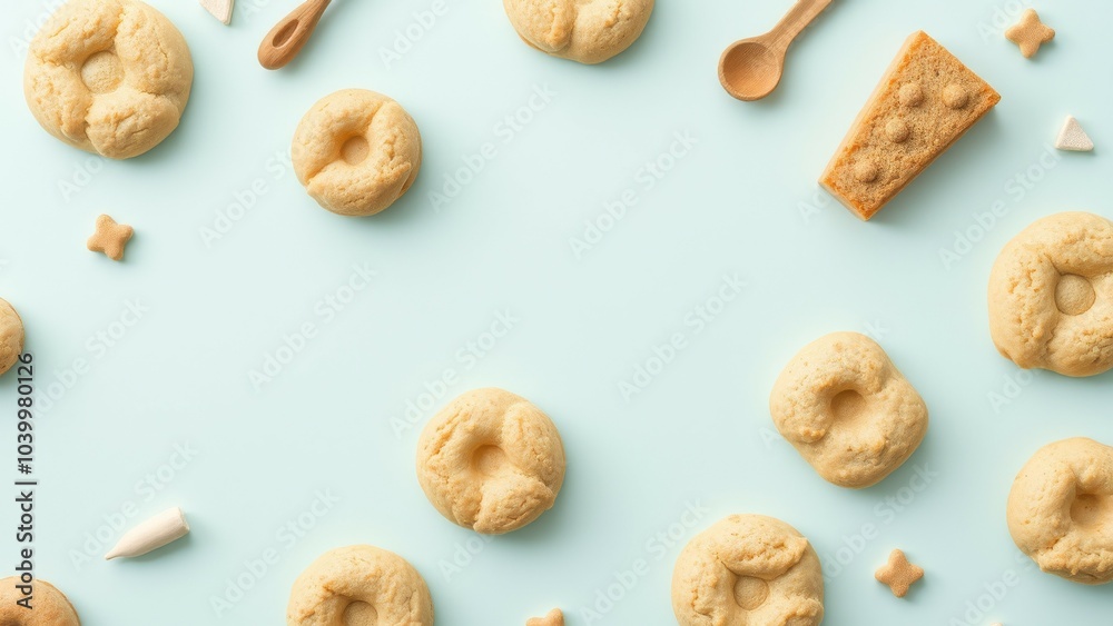 Sweet treats on a blue background. Sweet treats on a blue background.