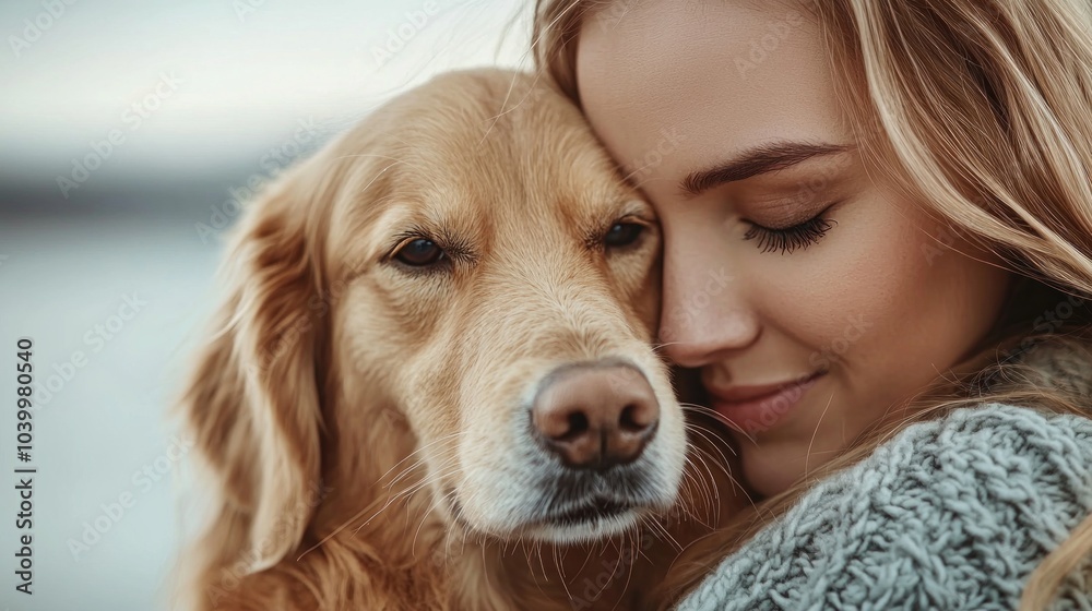 Tender Care: Pet Owner Gently Wiping Dog's Ears with Calm Background Copy Space Tender Care: Pet Owner Gently Wiping Dog's Ears with Calm Background Copy Space