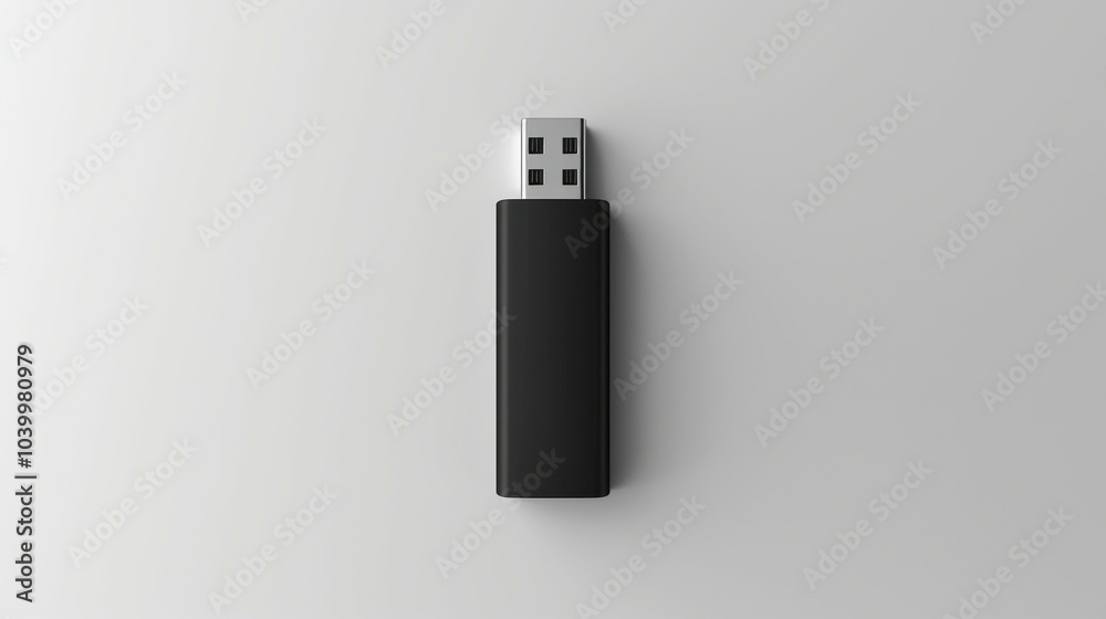 Black usb flash drive. A black USB flash drive on a white background, symbolizing data storage, technology, and information transfer. Black usb flash drive. A black USB flash drive on a white background, symbolizing data storage, technology, and information transfer.