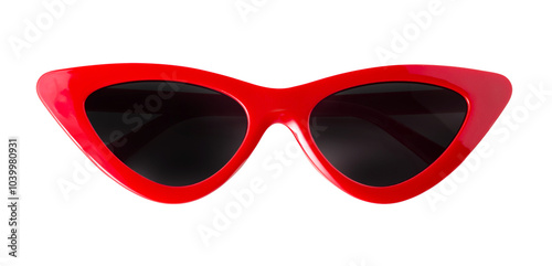 Red Sunglasses isolated on Transparent Background