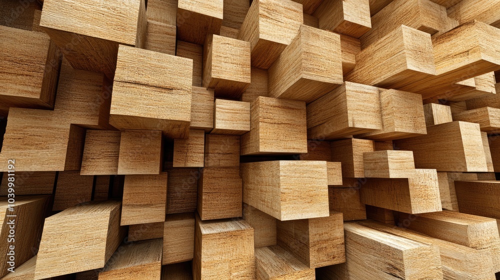 Abstract Wooden Blocks Background Texture