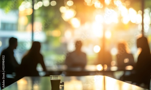 Wallpaper Mural Leadership, silhouette and businesspeople in blurred conference room for discussion, growth or development Torontodigital.ca