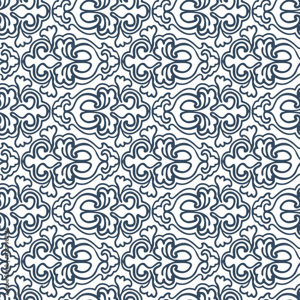 Black and white seamless pattern with arabesques in a retro style. Vector illustration Black and white seamless pattern with arabesques in a retro style. Vector illustration