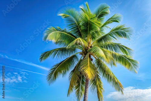 Wallpaper Mural Coconut palm tree on blue sky background Torontodigital.ca