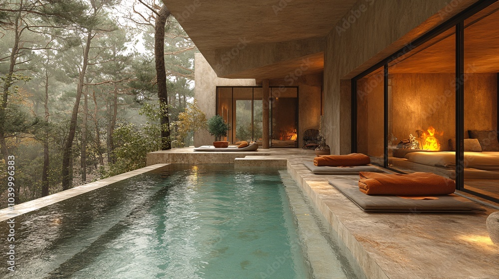 custom made wallpaper toronto digitalModern Triangular Concrete Ceiling with Natural Accents