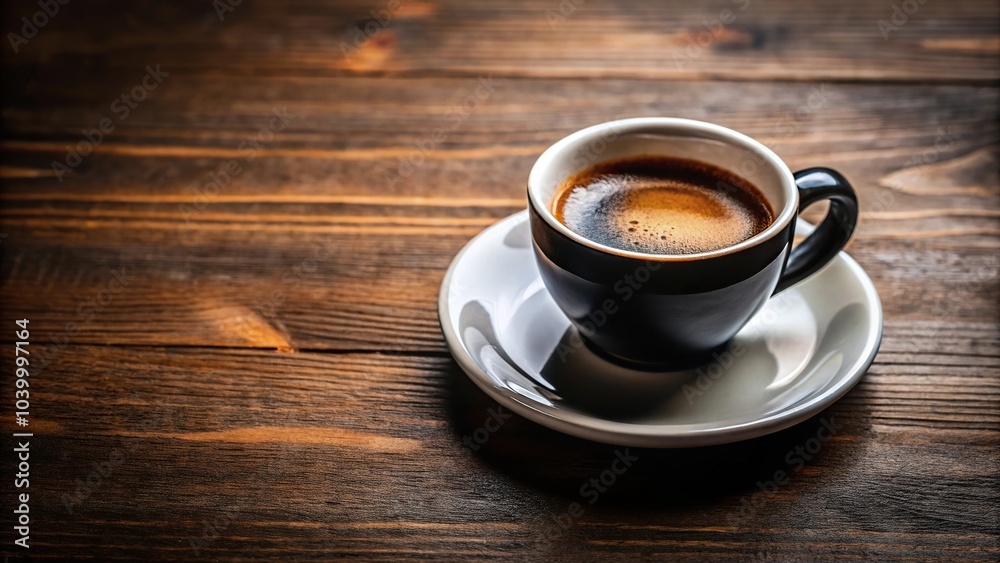 Coffee in a cup with a wide-angle shot