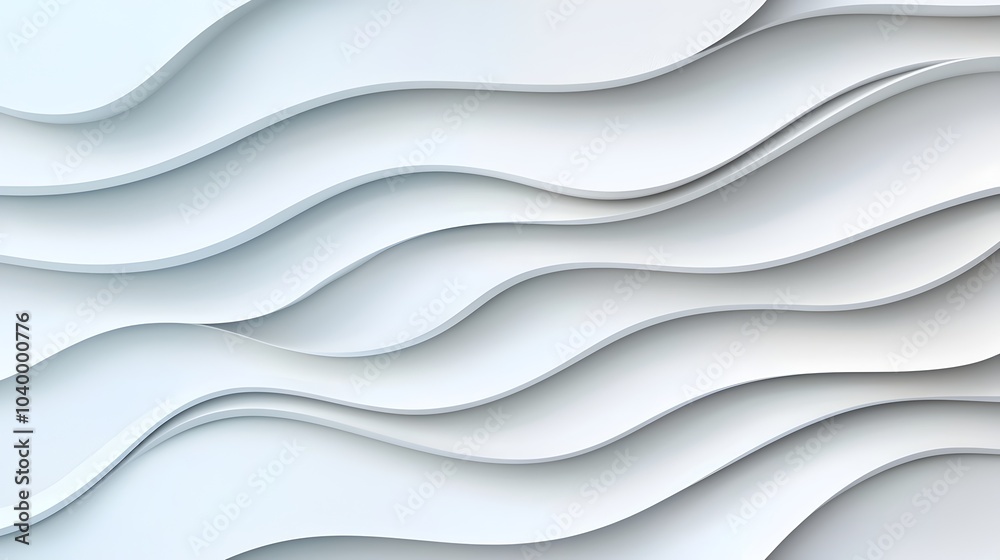 Fototapeta premium Futuristic white background with seamless curved surfaces soft metallic reflections and minimalistic lines for a modern sleek appearance This digital render showcases a clean elegant
