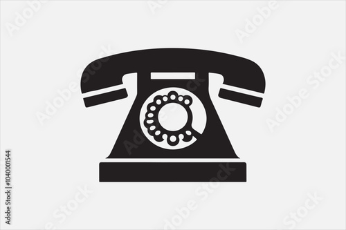 A icon of a classic telephone vector silhouette.