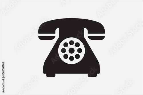 A icon of a classic telephone vector silhouette.