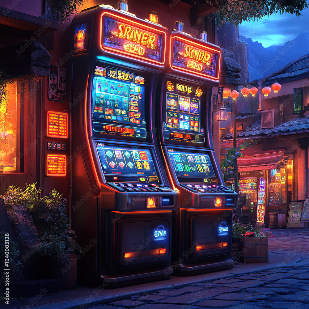 slot machines interior retro gaming screen in gambling theme game on smartphone and tablet game interface vintage with beautiful icons and precious stones slot machines interior retro gaming screen in gambling theme game on smartphone and tablet game interface vintage with beautiful icons and precious stones