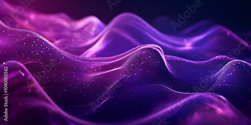 Ethereal Purple Waves with Sparkles Abstract Background