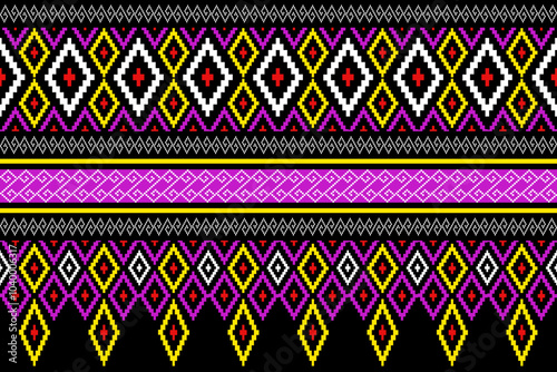 , Thai pattern, Geometric,seamless pattern, Navajo, traditional ethnic, fabric pattern for textiles, rugs, wallpaper, clothing, sarong, batik, wrapping, embroidery, print, background, cover, illustrat