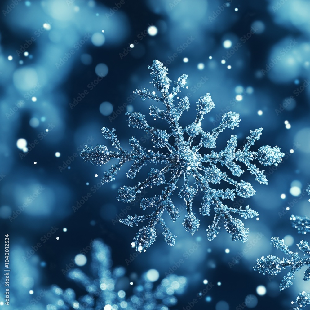 A Merry Christmas background with snow and ice crystals A Merry Christmas background with snow and ice crystals