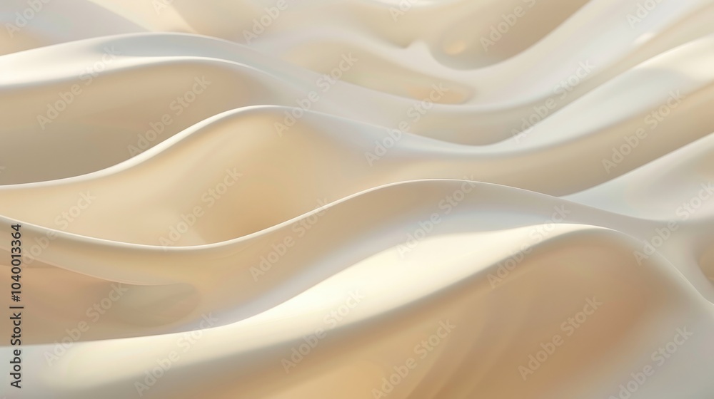 Obraz premium A smooth, flowing texture resembling fabric waves in soft, neutral tones.