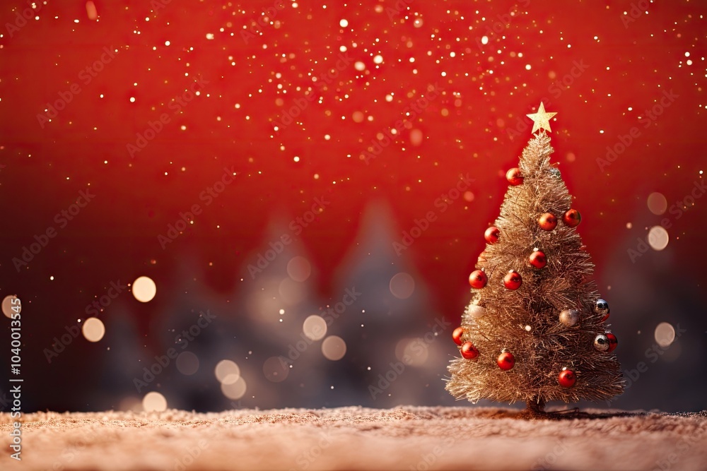 Obraz premium Christmas tree outdoors nature night.