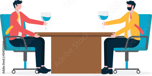 Cheers, celebrating a successful business partnership, partners finalizing an agreement,
