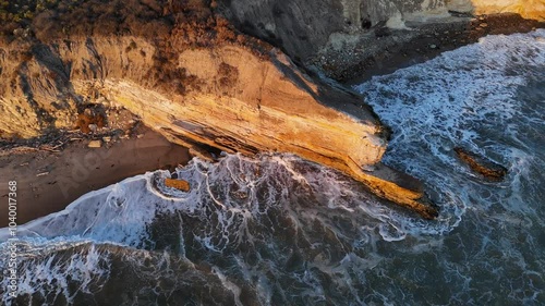 Waves Crashing off Refugio Beach, Santa Barbara County, California