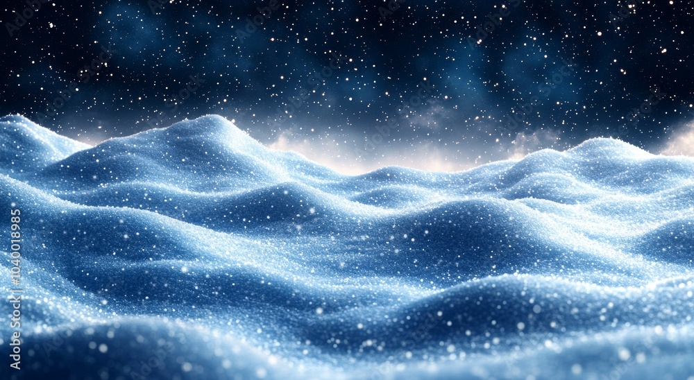 A winter landscape with an abstract background with a product presentation area A winter landscape with an abstract background with a product presentation area