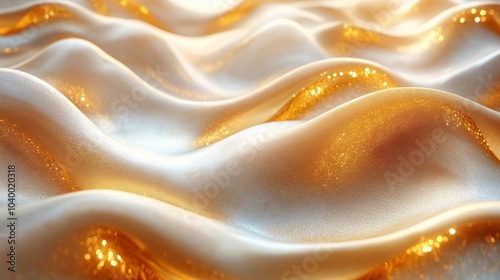 wavy background in luxurious gold color with abstract pattern