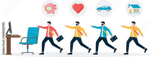 Modern young people or office workers have different pursuits, wanting a car, wanting a house, wanting health, wanting money, the desires and pursuits of life,

