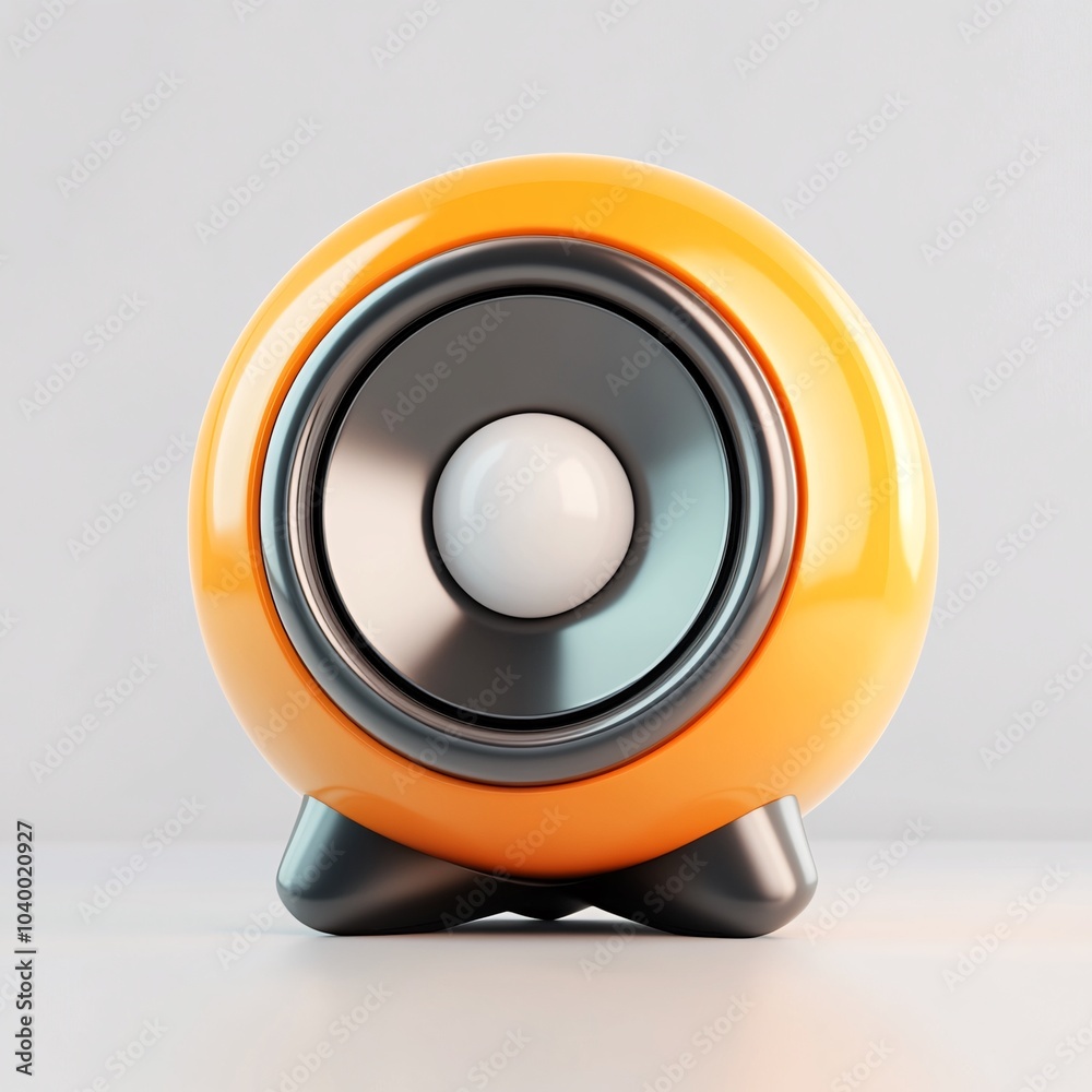 3D Render of Retro Orange Speaker 3D Render of Retro Orange Speaker