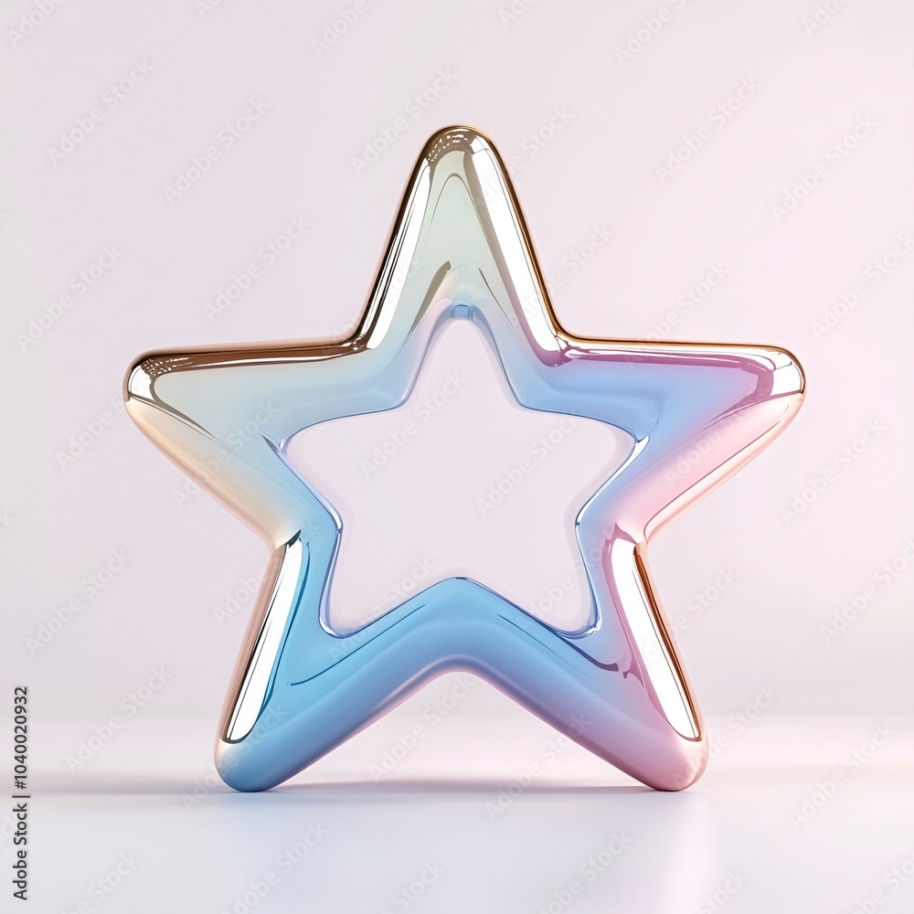 3D Render of Colorful Star Icon 3D Render of Colorful Star Icon