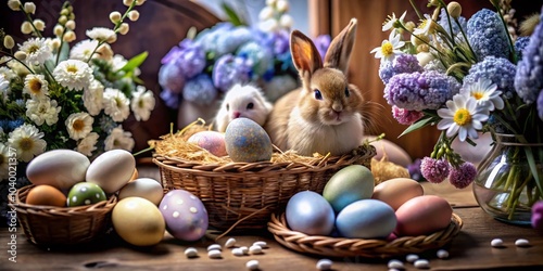 Happy Easter Card Set - Modern Pastel Design for Spring Celebrations and Festivities