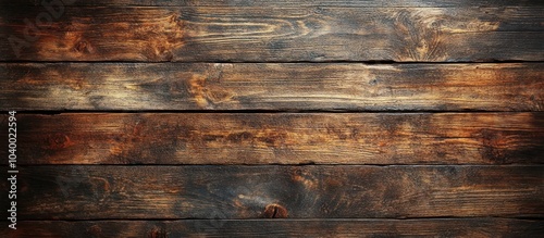 Rustic wooden background with rich brown tones, showing the texture of weathered wood.