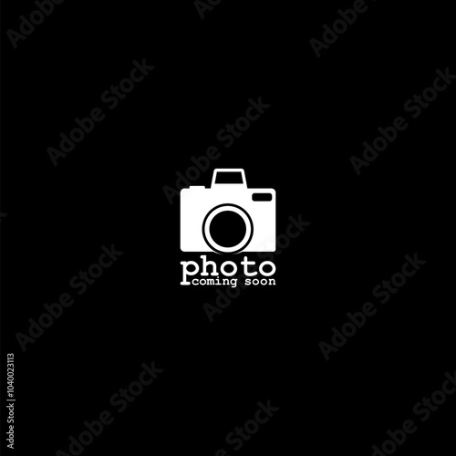 Photo coming soon image icon isolated on dark background